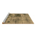 Sideview of Machine Washable Abstract Brown Modern Rug, wshabs929brn