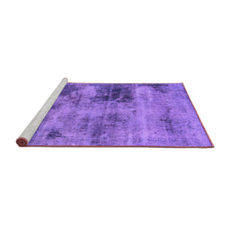 Sideview of Machine Washable Abstract Purple Modern Area Rugs, wshabs929pur