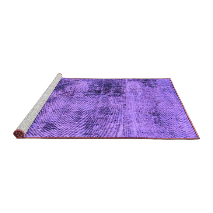 Sideview of Machine Washable Abstract Purple Modern Area Rugs, wshabs929pur