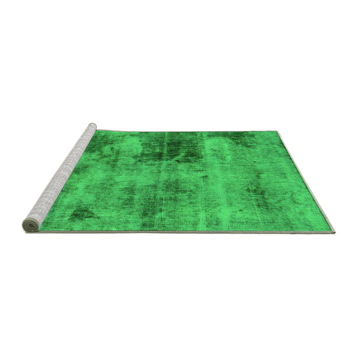 Sideview of Machine Washable Abstract Green Modern Area Rugs, wshabs929grn