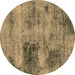 Round Abstract Brown Modern Rug, abs929brn