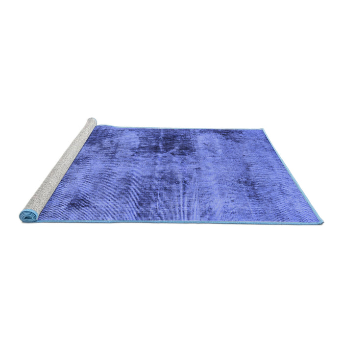 Sideview of Machine Washable Abstract Blue Modern Rug, wshabs929blu