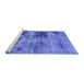 Sideview of Machine Washable Abstract Blue Modern Rug, wshabs929blu