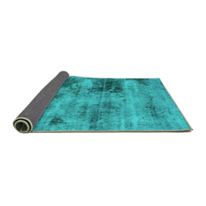 Sideview of Abstract Turquoise Modern Rug, abs929turq