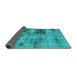 Sideview of Abstract Turquoise Modern Rug, abs929turq