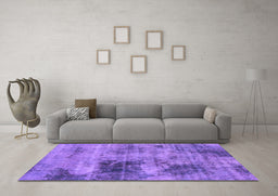 Machine Washable Abstract Purple Modern Area Rugs in a Living Room, wshabs929pur