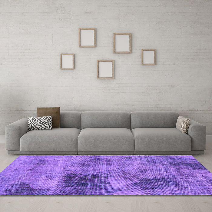 Machine Washable Abstract Purple Modern Area Rugs in a Living Room, wshabs929pur