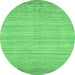 Round Abstract Emerald Green Modern Rug, abs92emgrn