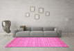 Machine Washable Abstract Pink Modern Rug in a Living Room, wshabs92pnk