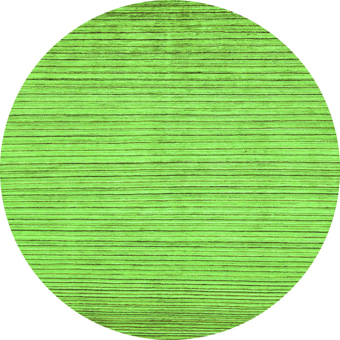Round Machine Washable Abstract Green Modern Area Rugs, wshabs92grn