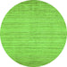 Round Machine Washable Abstract Green Modern Area Rugs, wshabs92grn