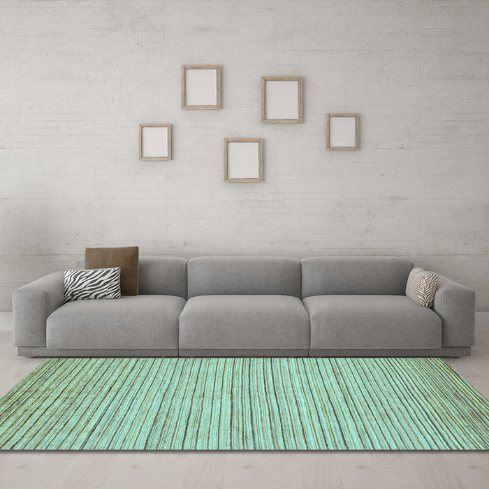 Machine Washable Abstract Light Blue Modern Rug in a Living Room, wshabs92lblu