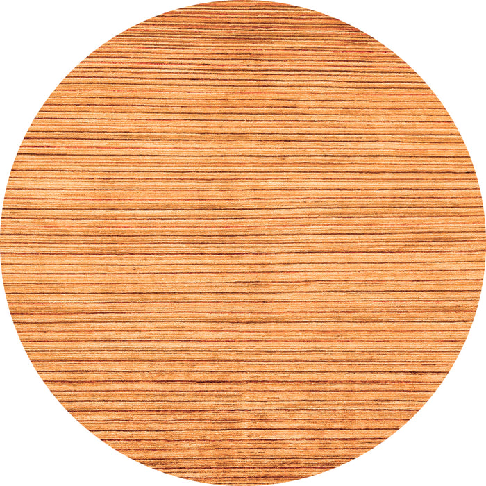 Round Machine Washable Abstract Orange Modern Area Rugs, wshabs92org