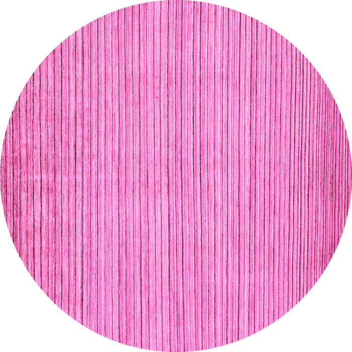 Round Machine Washable Abstract Pink Modern Rug, wshabs92pnk