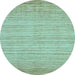 Round Machine Washable Abstract Light Blue Modern Rug, wshabs92lblu