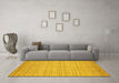 Machine Washable Abstract Yellow Modern Rug in a Living Room, wshabs92yw