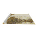 Sideview of Machine Washable Abstract Vanilla Gold Rug, wshabs930