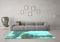 Machine Washable Abstract Light Blue Modern Rug, wshabs930lblu