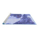 Sideview of Machine Washable Abstract Blue Modern Rug, wshabs930blu