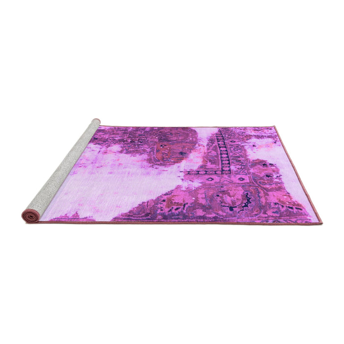 Sideview of Machine Washable Abstract Purple Modern Area Rugs, wshabs930pur