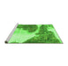 Sideview of Machine Washable Abstract Green Modern Area Rugs, wshabs930grn