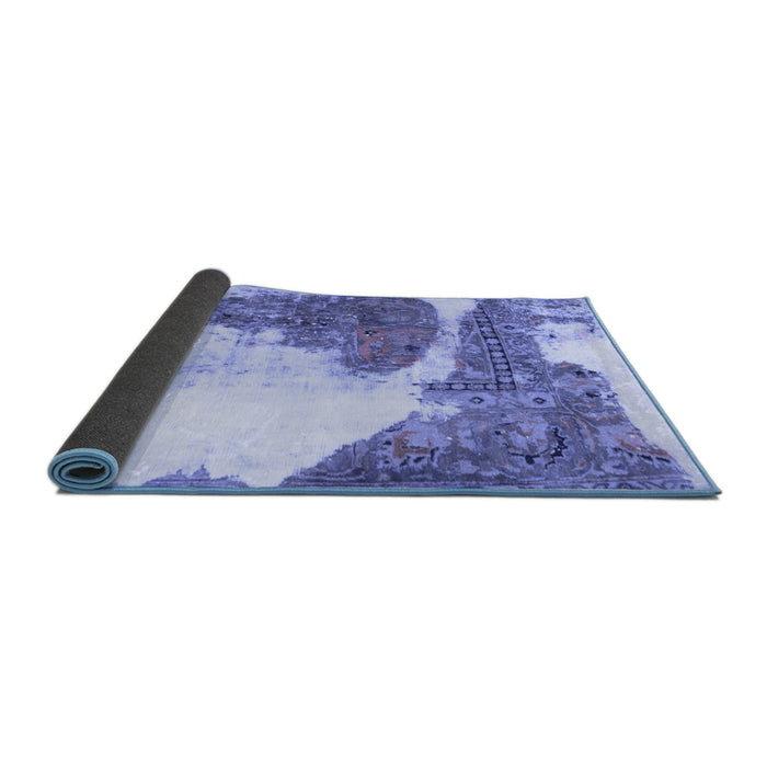 Sideview of Abstract Blue Modern Rug, abs930blu