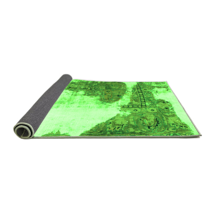 Sideview of Abstract Green Modern Rug, abs930grn