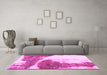 Machine Washable Abstract Pink Modern Rug in a Living Room, wshabs930pnk