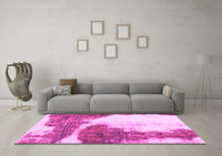 Machine Washable Abstract Pink Modern Rug, wshabs930pnk