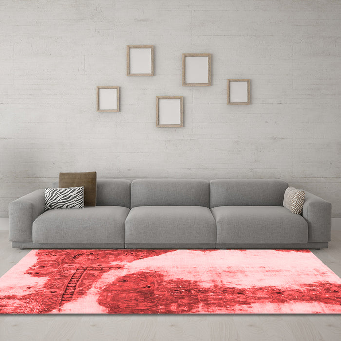 Modern Red Washable Rugs