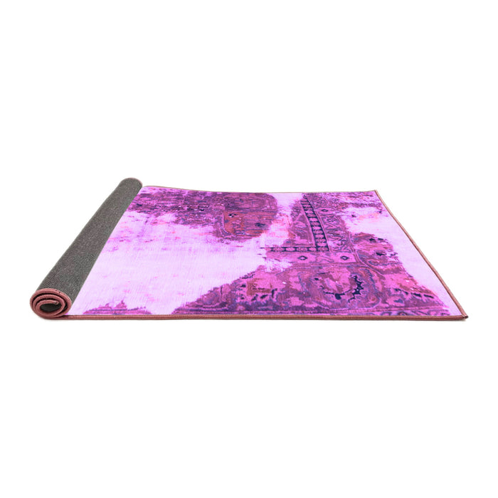 Sideview of Abstract Purple Modern Rug, abs930pur