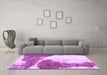 Machine Washable Abstract Purple Modern Area Rugs in a Living Room, wshabs930pur