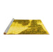 Sideview of Machine Washable Abstract Yellow Modern Rug, wshabs930yw