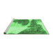 Sideview of Machine Washable Abstract Emerald Green Modern Area Rugs, wshabs930emgrn