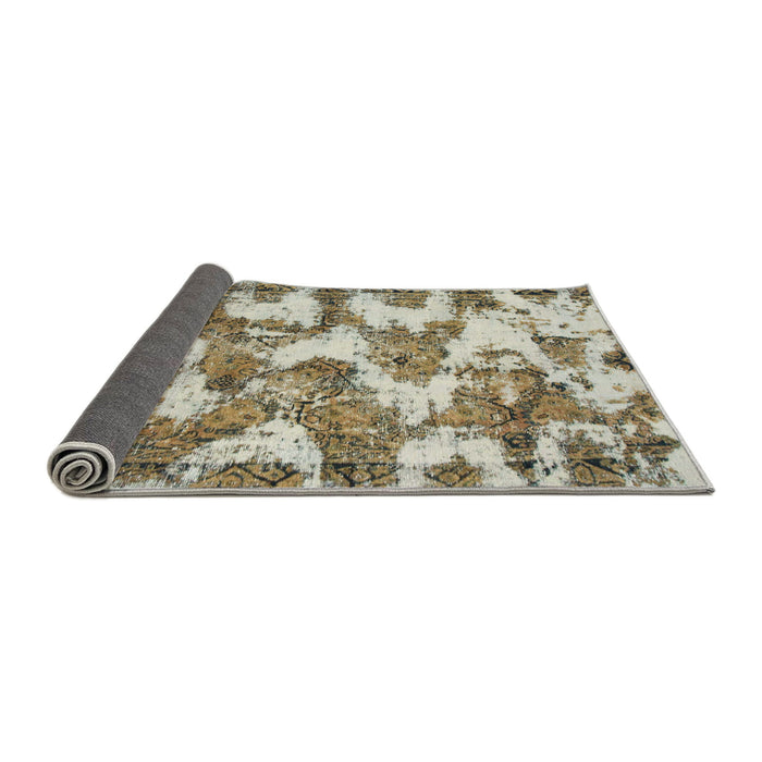 Sideview of Abstract Brown Modern Rug, abs931