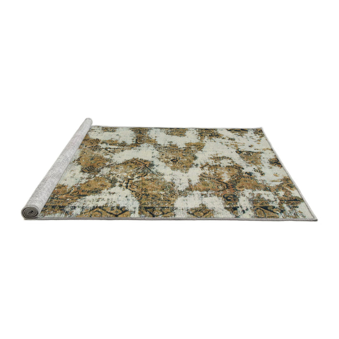 Sideview of Machine Washable Abstract Brown Rug, wshabs931