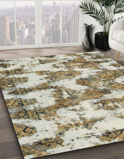 Machine Washable Abstract Brown Rug in a Family Room, wshabs931