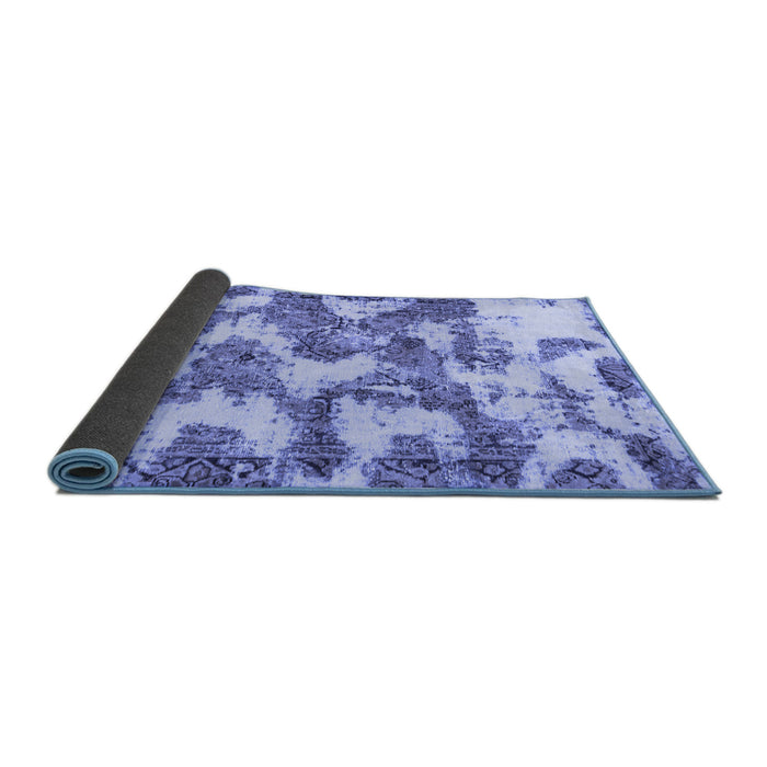 Sideview of Abstract Blue Modern Rug, abs931blu