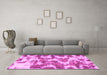 Machine Washable Abstract Pink Modern Rug in a Living Room, wshabs931pnk