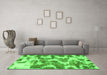 Machine Washable Abstract Green Modern Area Rugs in a Living Room,, wshabs931grn