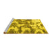 Sideview of Machine Washable Abstract Yellow Modern Rug, wshabs931yw