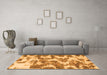 Machine Washable Abstract Orange Modern Area Rugs in a Living Room, wshabs931org