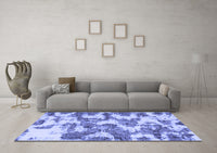 Machine Washable Abstract Blue Modern Rug, wshabs931blu