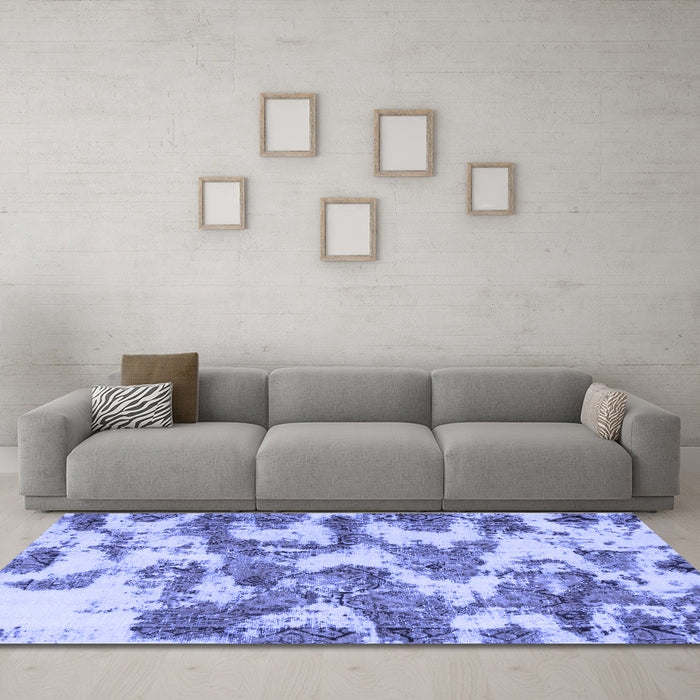Machine Washable Abstract Blue Modern Rug in a Living Room, wshabs931blu