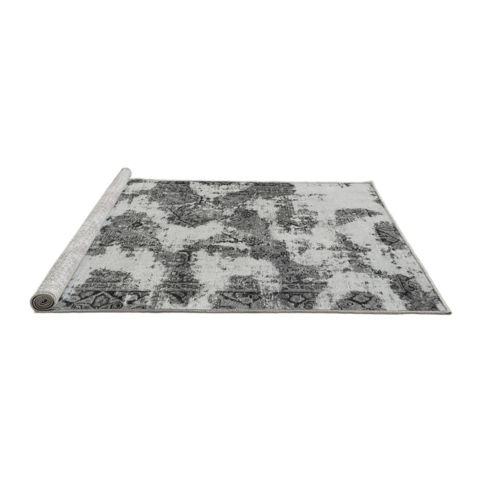 Sideview of Machine Washable Abstract Gray Modern Rug, wshabs931gry