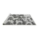 Sideview of Machine Washable Abstract Gray Modern Rug, wshabs931gry