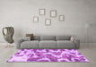 Machine Washable Abstract Purple Modern Area Rugs in a Living Room, wshabs931pur