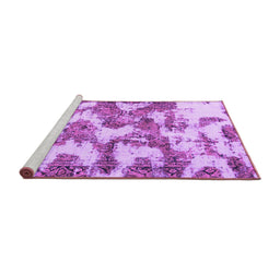 Sideview of Machine Washable Abstract Purple Modern Area Rugs, wshabs931pur
