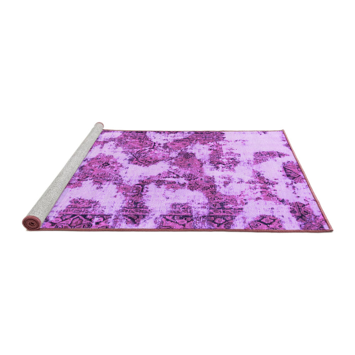 Sideview of Machine Washable Abstract Purple Modern Area Rugs, wshabs931pur