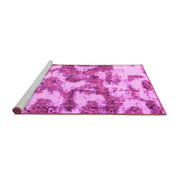 Sideview of Machine Washable Abstract Pink Modern Rug, wshabs931pnk